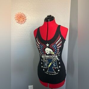 Women's Black Graphic Tank Top